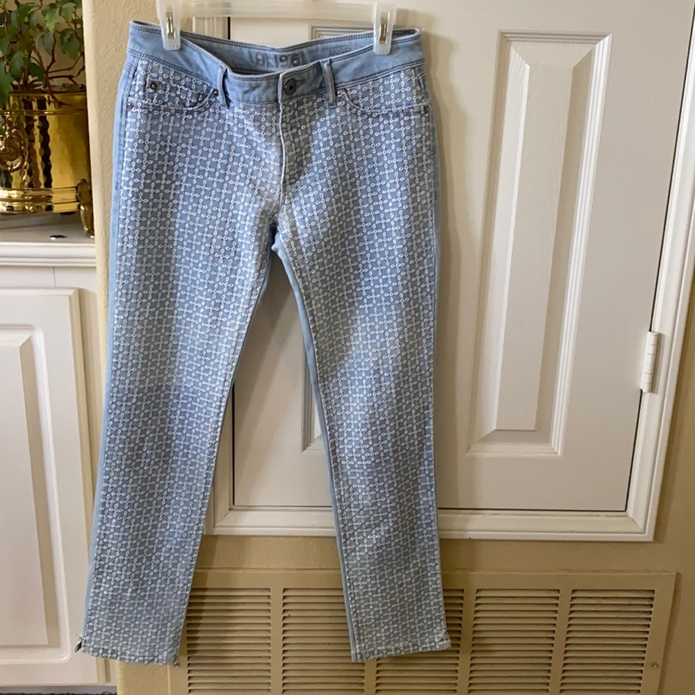DL1961 Angel skinny fit eyelet embroidery jeans 👖